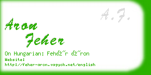 aron feher business card